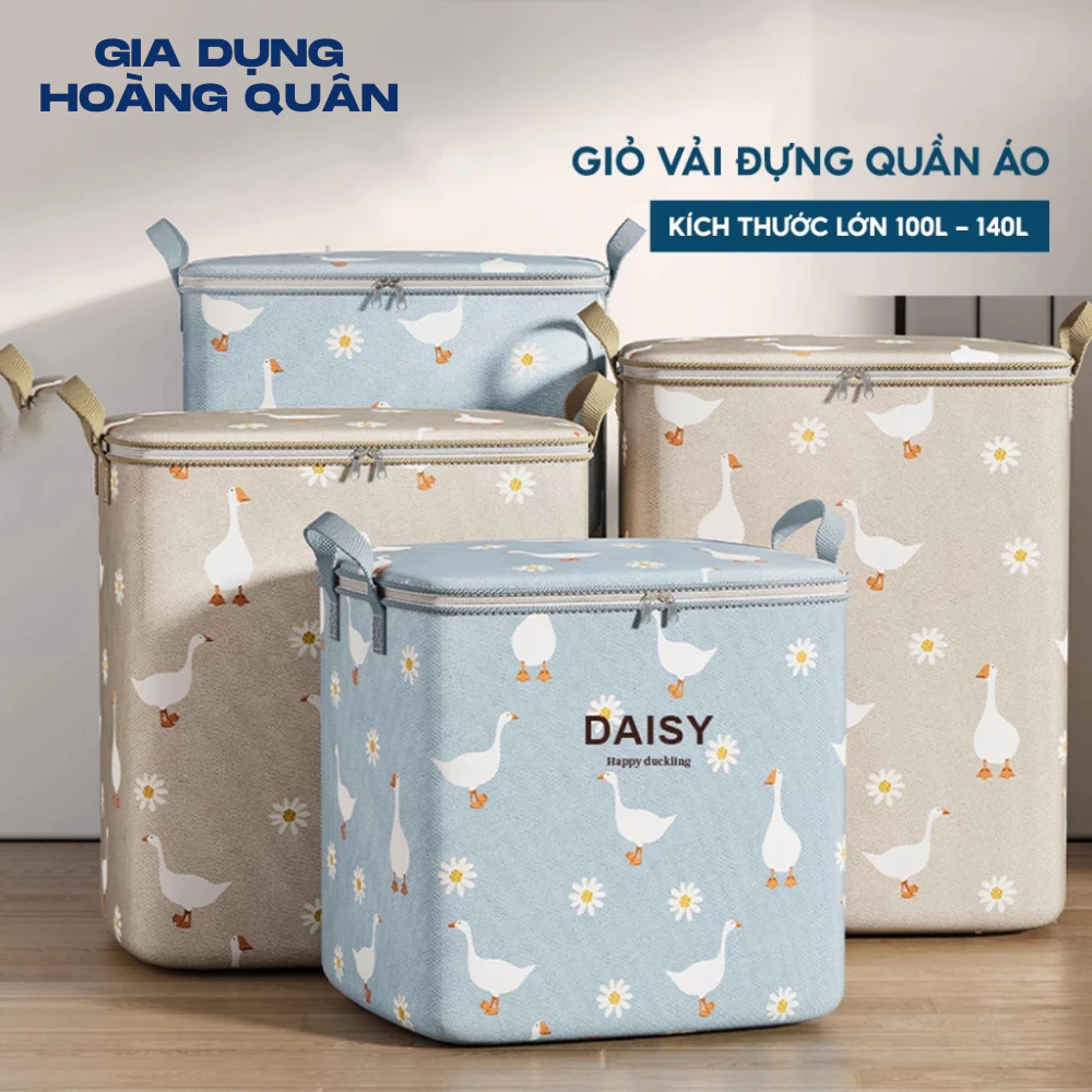 Túi Đựng Chăn Màn Chống Nước Cỡ Lớn - Thùng Đựng Quần Áo Có Khoá Kéo Tiện Lợi (DIDOOGLT)