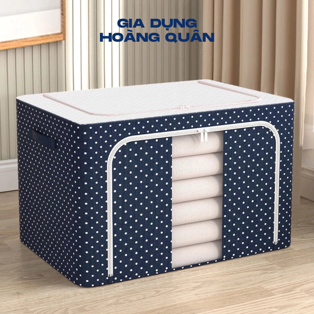 Hộp Đựng Quần Áo DIDOOGLT Khung Thép Khoá Kéo - Thùng Đựng Chăn Gối Đa Năng Gấp Gọn Tiện Lợi