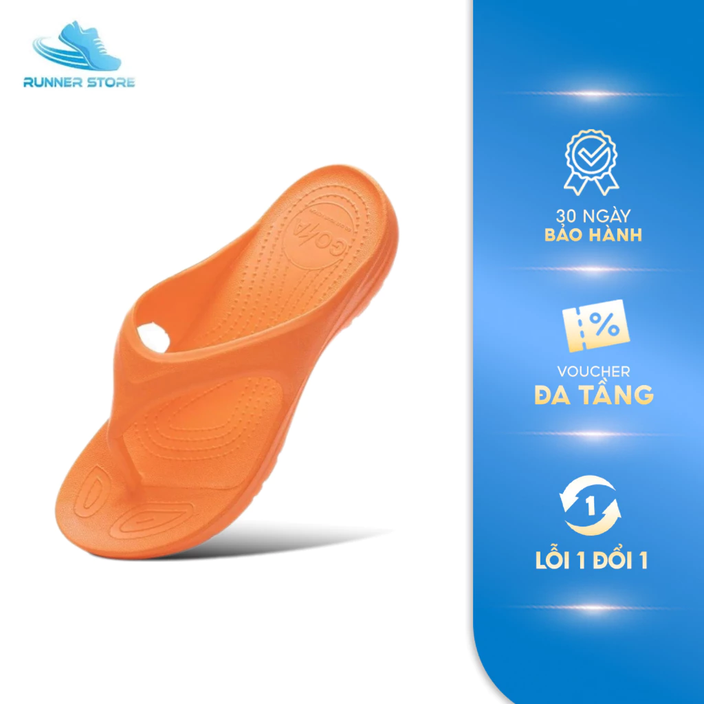 Dép thể thao chạy bộ mùa hè Goya Flip GF23 màu cam siêu nhẹ, chống trượt, mang hàng ngày, đi chơi, đi biển