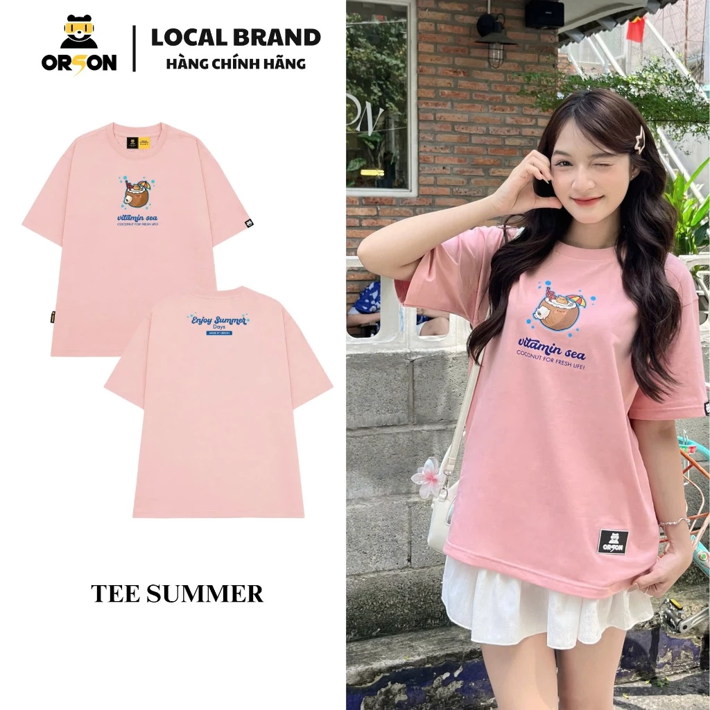 Áo thun Local Brand Orson Studio - Tee SUMMER Áo Form Rộng Tay Lỡ Dành Cho Nam Nữ, Thoáng Mát ,Co Dãn