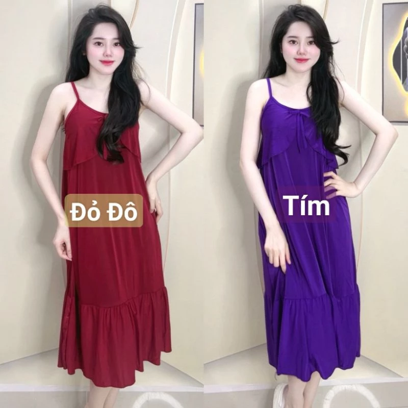 (40-100kg) Đầm Ngủ Dây Nhuyễn Bèo ngực