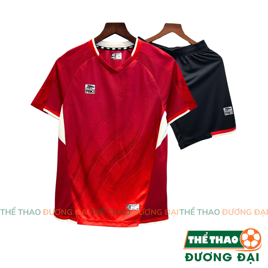 Quần Áo Bóng Đá Thiết Kế Riki Gunn Đỏ Thun Mè Cao Cấp Thoáng Khí Thể Thao Đương Đại