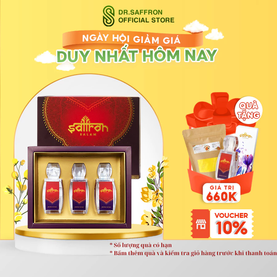 Set Nhụy Hoa Nghệ Tây SAFFRON SALAM 3Gr tặng 1Gr