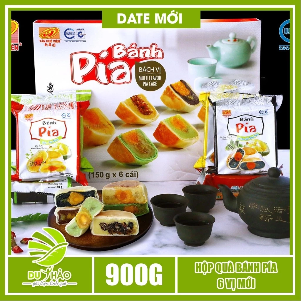 Bánh Pía Tân Huê Viên Thượng Hạng 6 bánh 6 vị - Hộp quà bánh pía