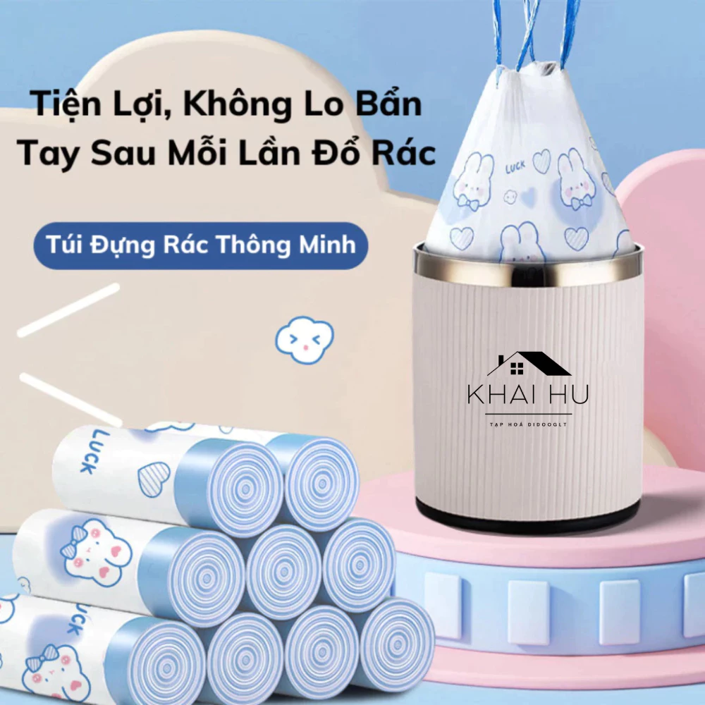 Túi Rác Tự Phân Hủy Chống Rò Rỉ Nước - Bọc Rác Có Dây Rút Tiện Lợi ( DIDOOGLT)