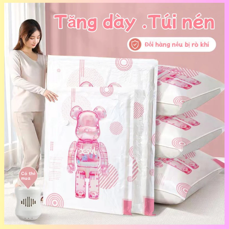 Túi Hút Chân Không-Túi nénĐựng Quần Áo Chăn Mền Hình Chiếc  Cho Bạn Nữ Mang Theo Du Lịch