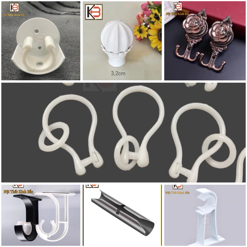 Phụ Kiện Rèm - Trụ treo rèm , Chân rèm, giá đỡ rèm