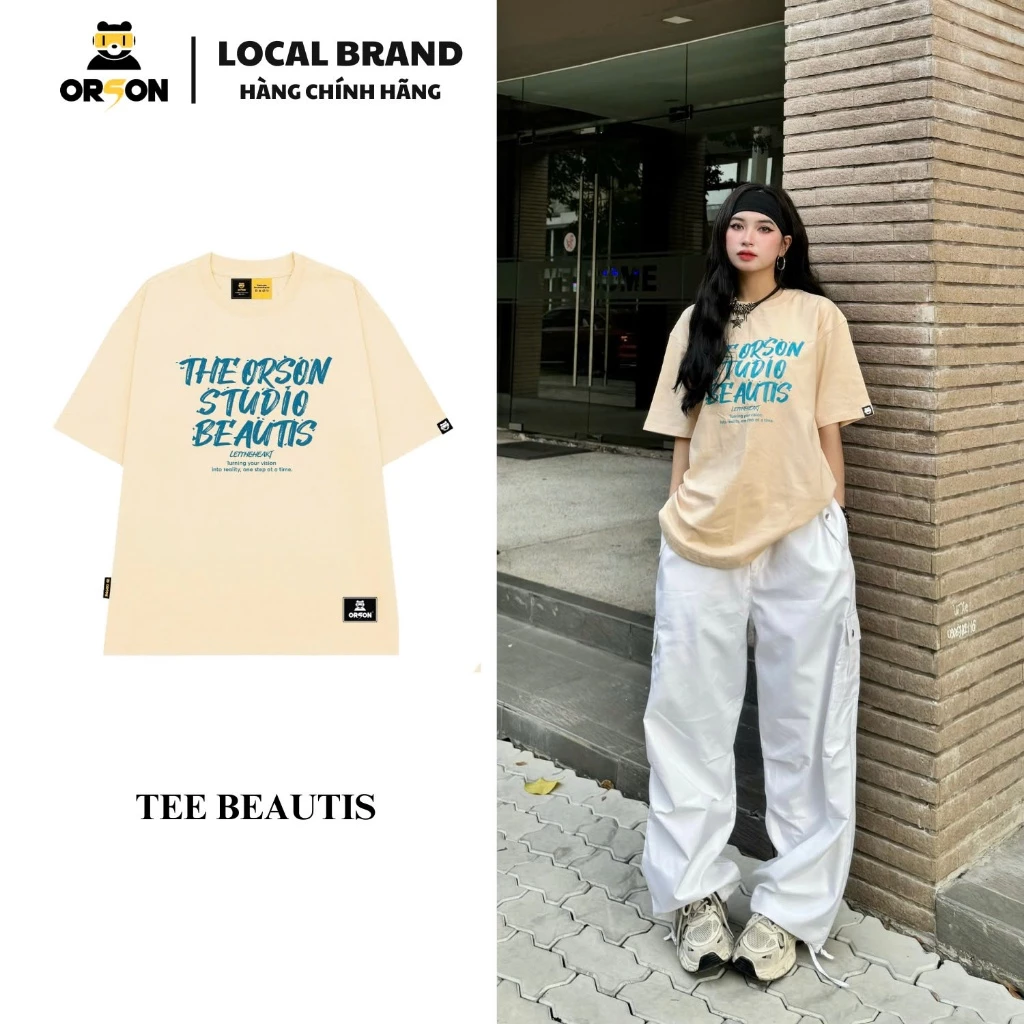 Áo thun Local Brand Orson Studio - Tee BEAUTIS Áo Form Rộng Tay Lỡ Dành Cho Nam Nữ, Thoáng Mát, Co Dãn