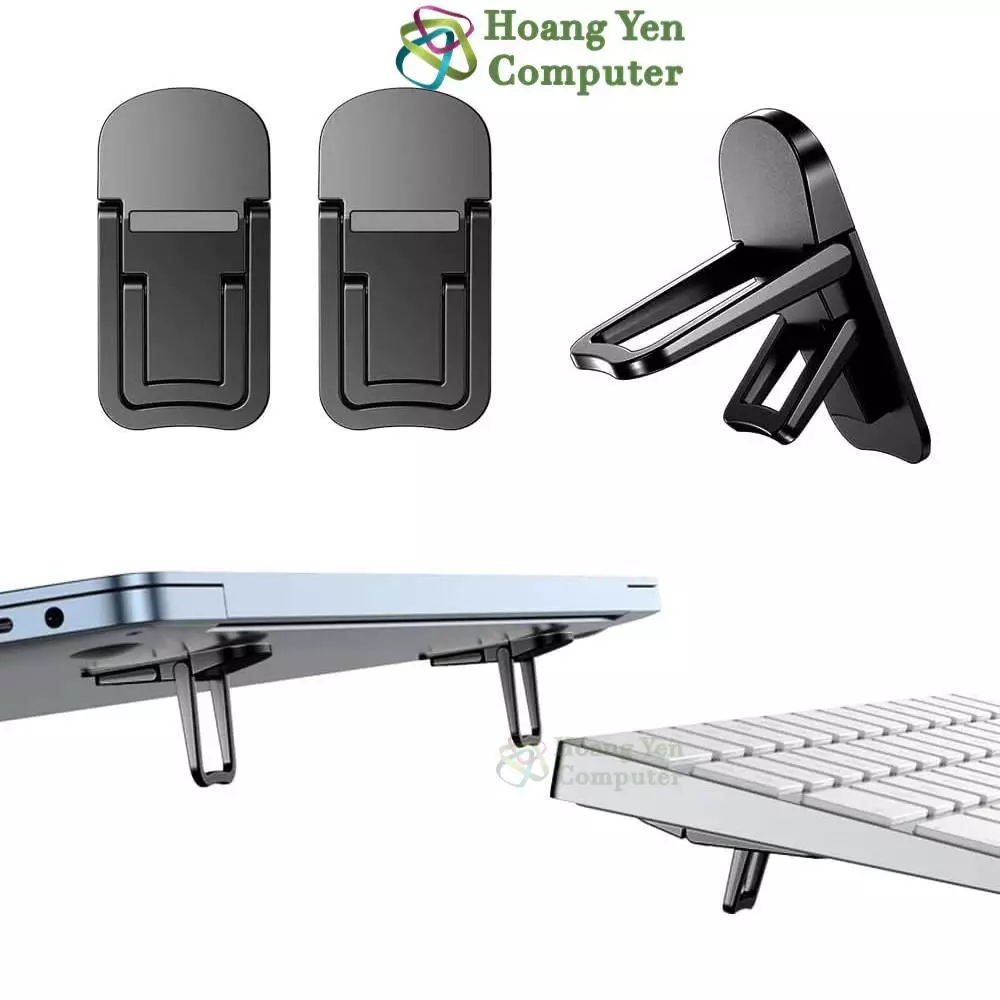 (1 CẶP) Chân Đế Laptop Mini, Giá Đỡ Máy Tính Xách Tay - 2 Mức Gập Lại, Keo Dính 3M Cực Chắc Chắn, Chất Liệu Nhựa Cứng