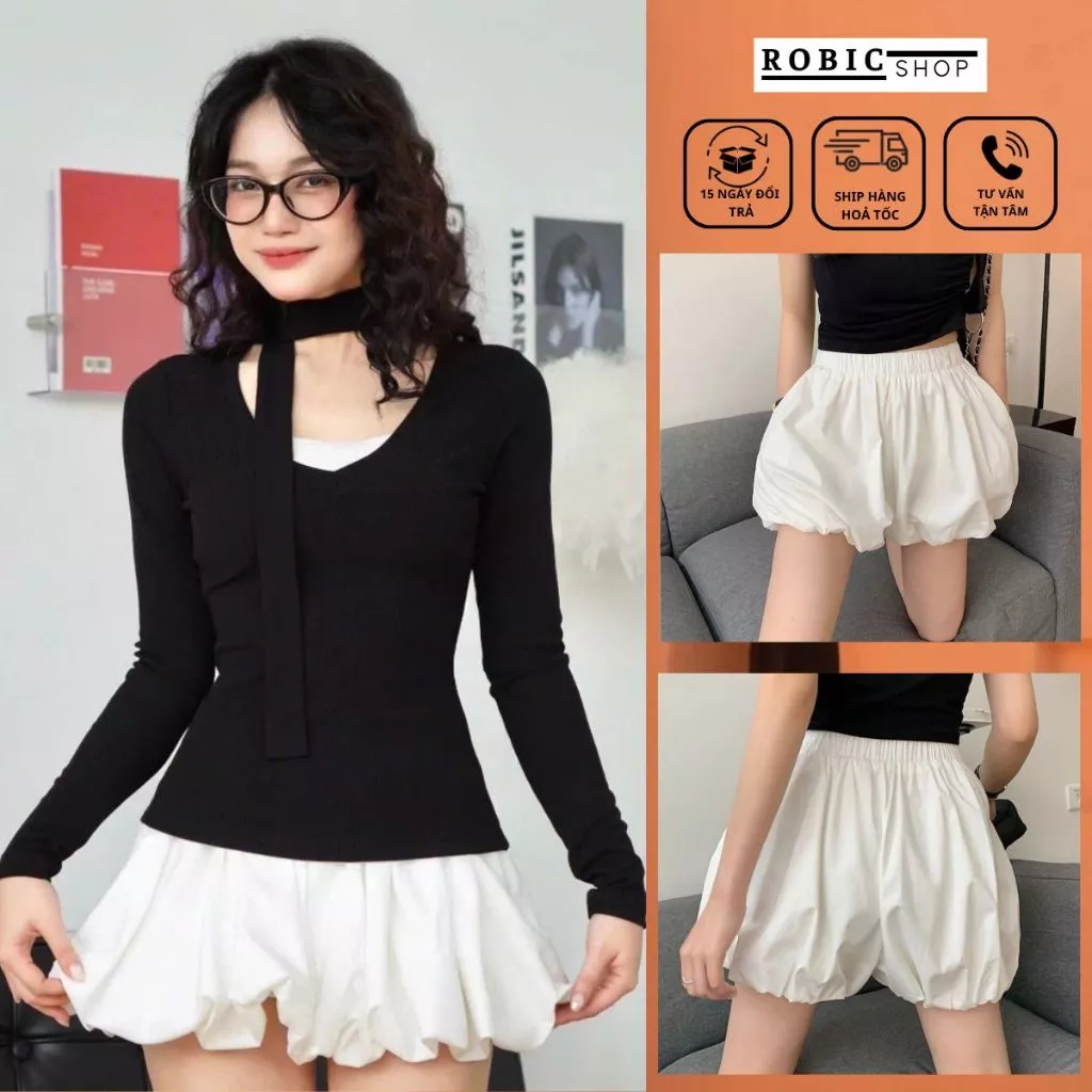 Quần Đùi Nữ Dáng Quả Bí Siêu Đẹp- Quần Short Nữ Chất Liệu Cotton Form Baby Hottrend 2025-ROBIG