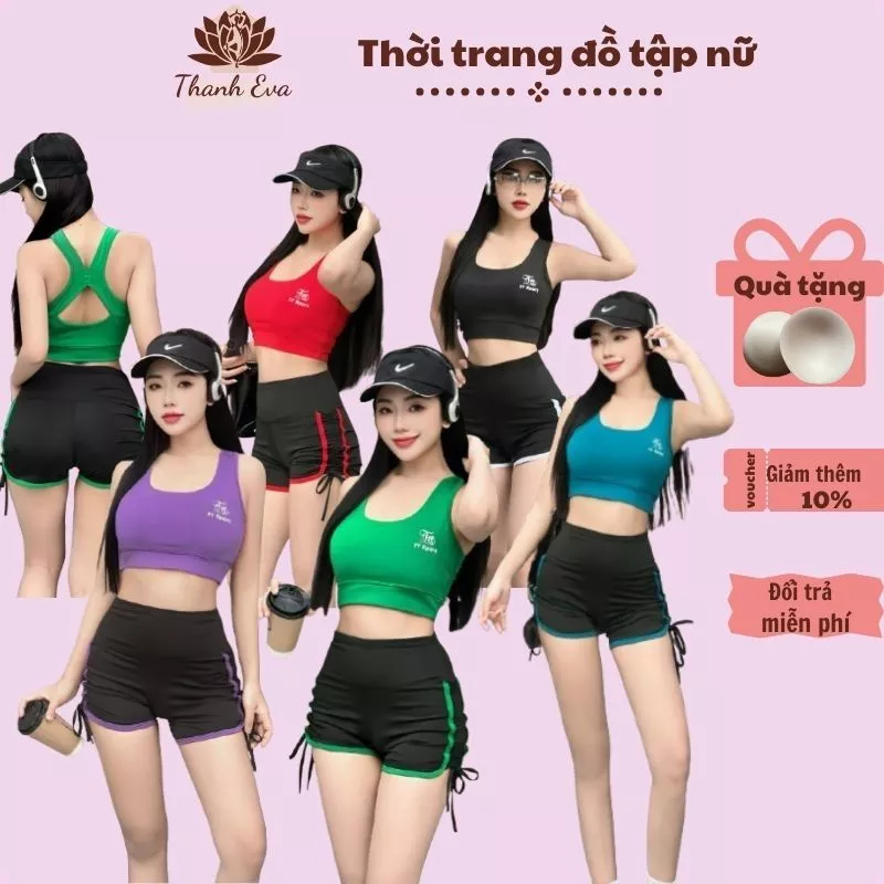 [Có size to]Bộ thể thao tập gym, aerobic, đi bơi... TT sport 2 chất thun poly co giãn siêu tôn dáng
