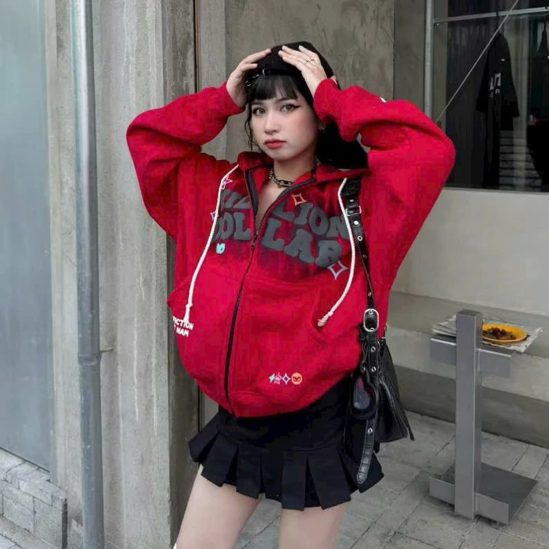 Áo Hoodie Nam Nữ Unisex Dây Kéo In Nổi Trước Sau Nón 2 Lớp