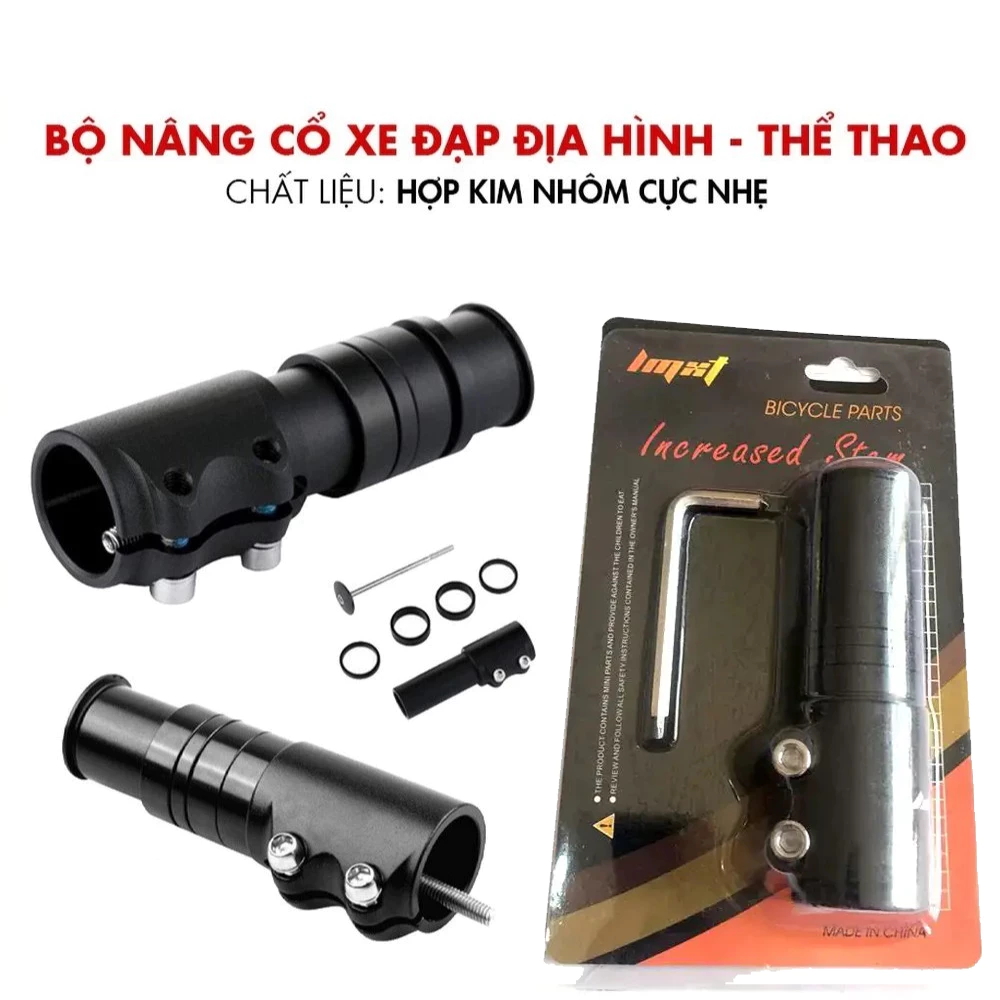 Nối cổ xe, Nâng Tay Lái Xe Đạp Hợp kim nhôm Bộ nối tăng chiều cao ghi đông tặng kèm dụng cụ lục giác