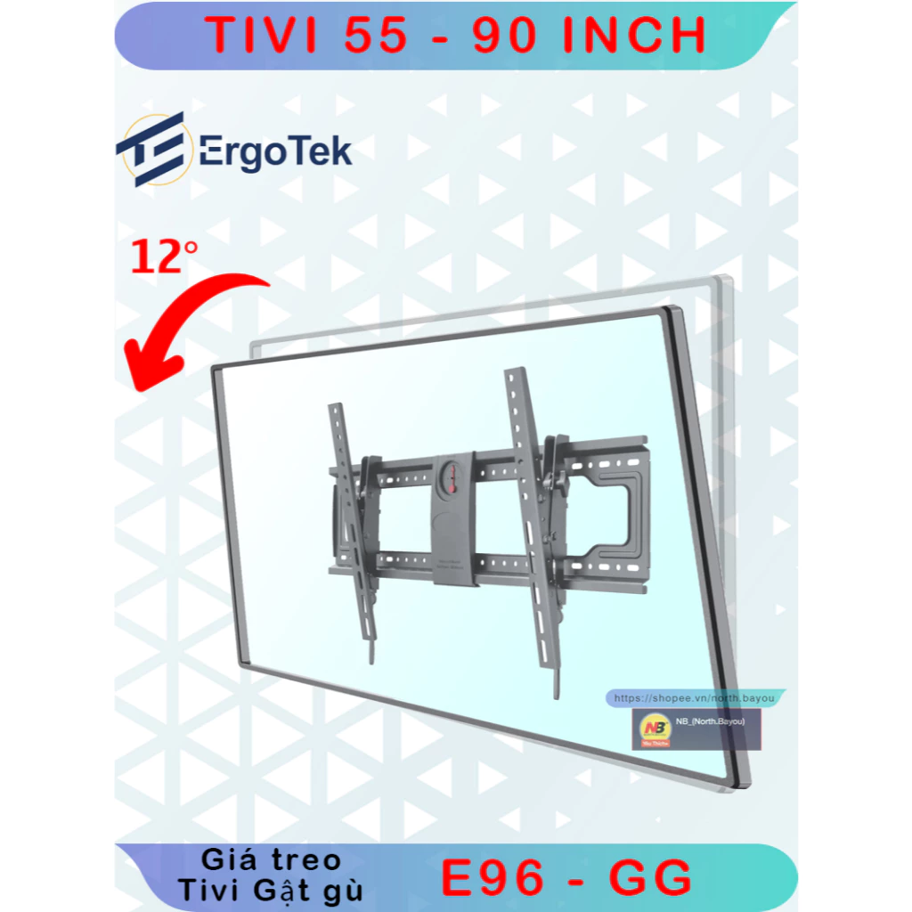 E96-GG Giá treo Tivi Gật gù loại lớn - thép dày - Điều chỉnh gật gù [55 Inch - 90 Inch] - ERGOTEK