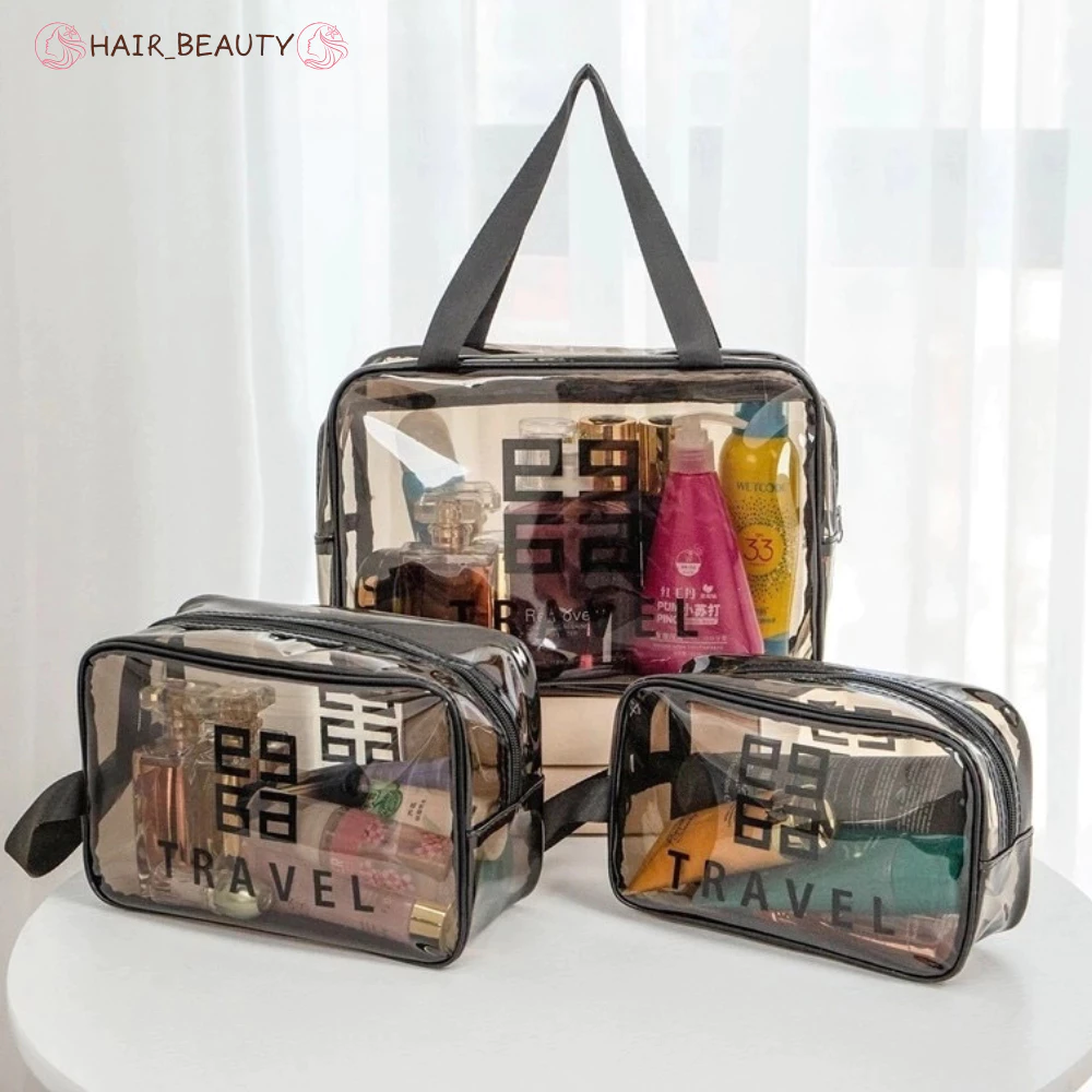 Set 3 Túi Đựng Mỹ Phẩm, Đồ Cá Nhân, Túi Du Lịch Trong Suốt Chống Thấm Nước Tiện Lợi
