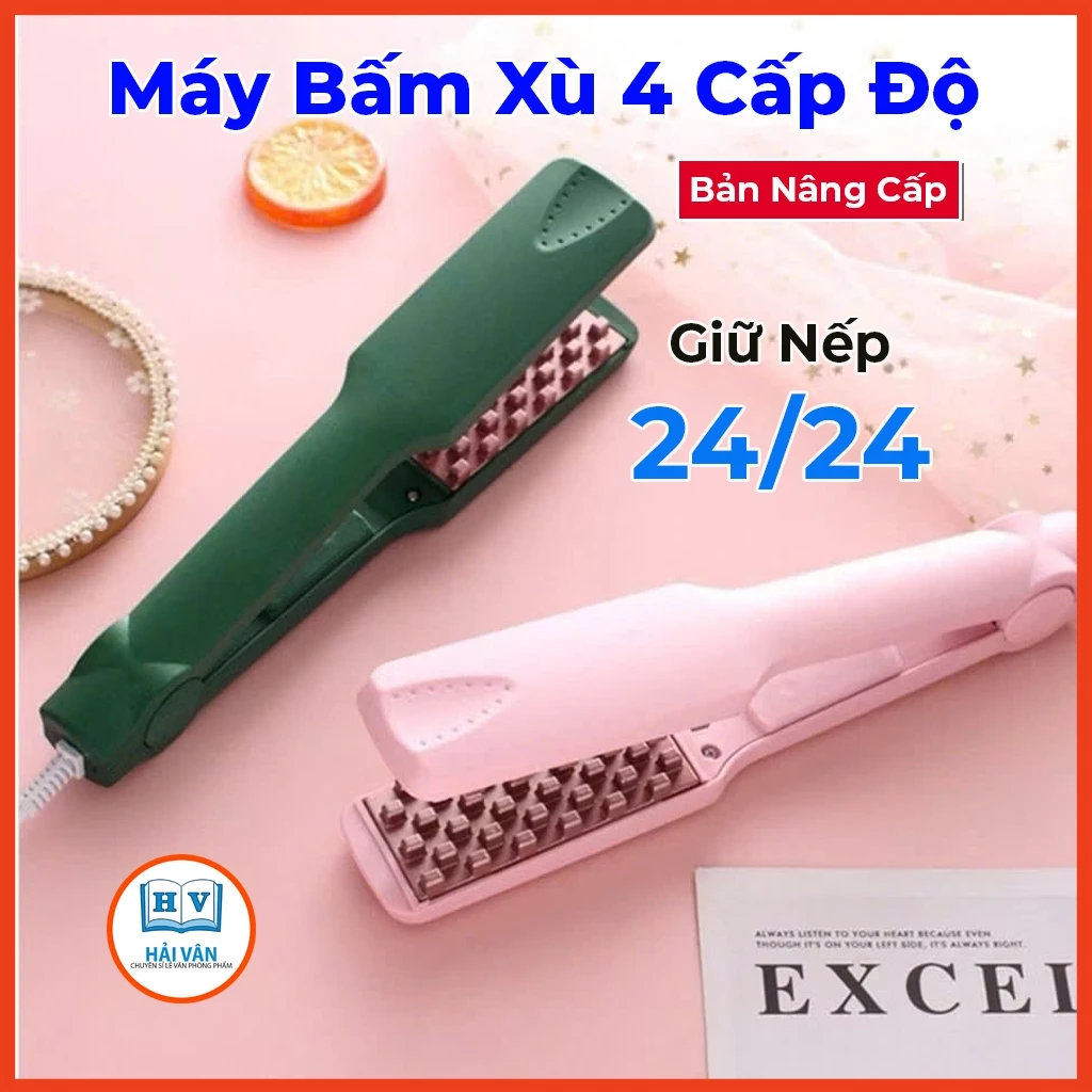 Máy dập phồng chân tóc vuông, máy dập xù 4 cấp độ nhiệt điều chỉnh nhiệt độ thông minh bảo hành 12 tháng dễ sử dụng