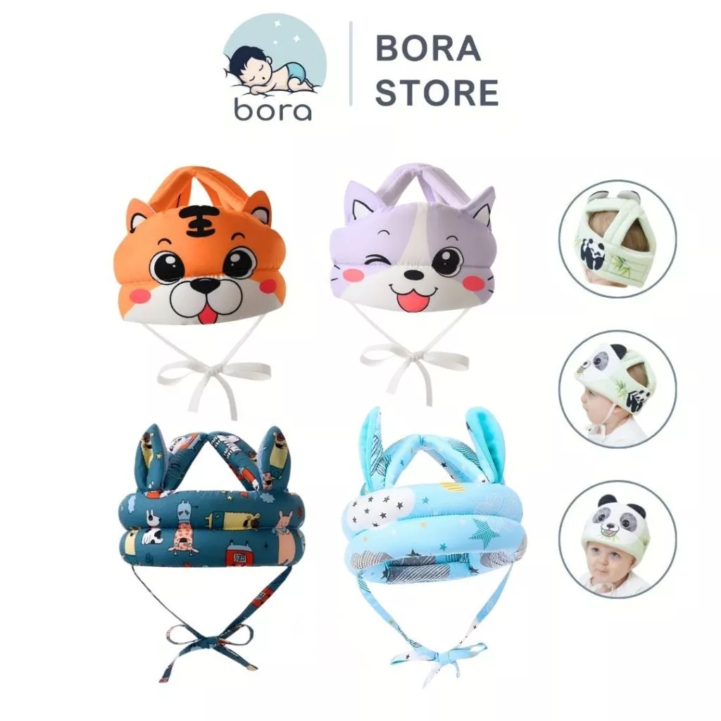 Mũ bảo vệ đầu Pipo cho bé, mũ chống ngã, chống va chạm in hình họa tiết xinh xắn