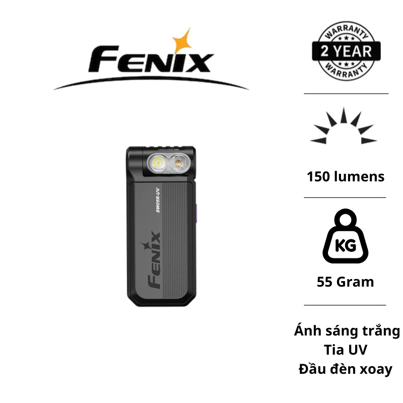 Đèn mini FENIX SW05R-UV độ sáng 150 Lumens, tầm chiếu xa 39m