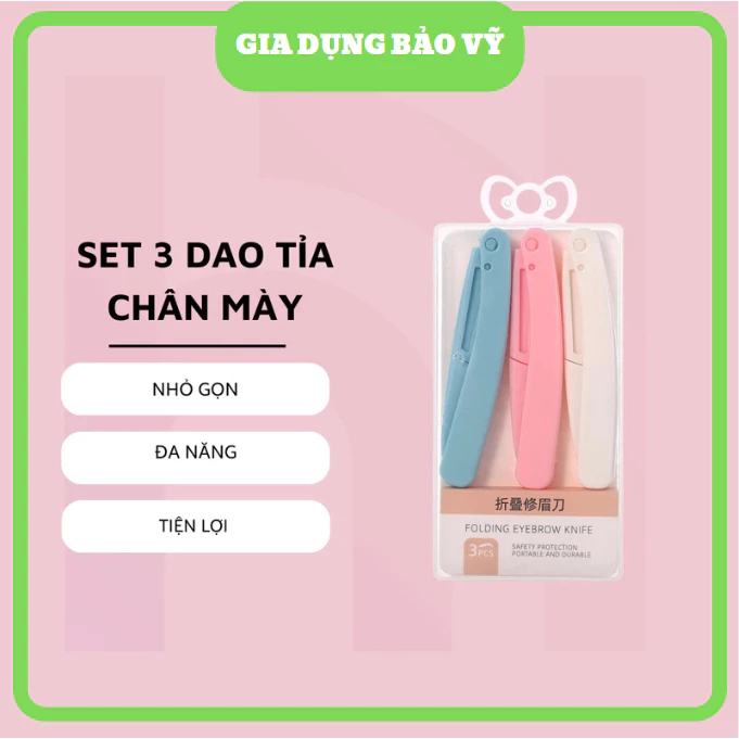 Set 3 Dao Cạo Đa Năng , Cạo Tỉa Lông Mày Có Thể Gấp Gọn Tiện Lợi -BV95