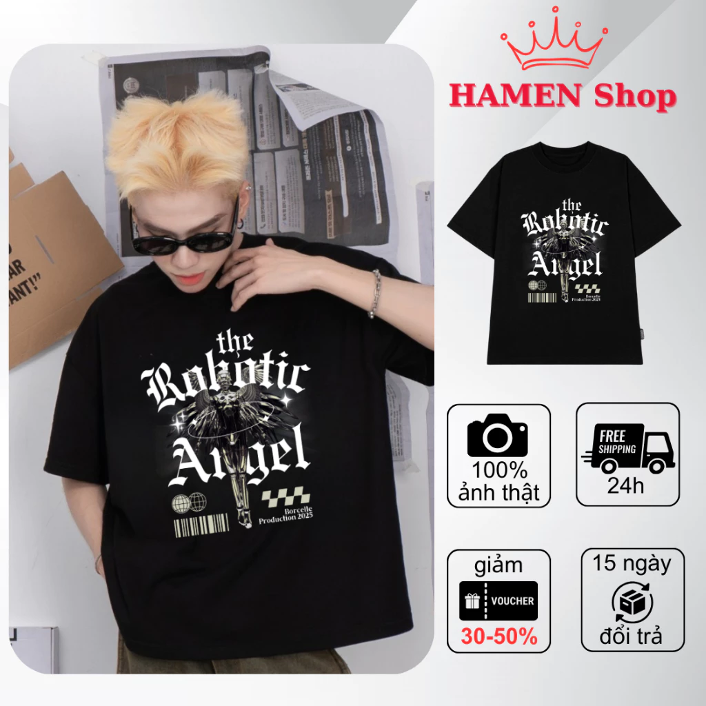 [ ẢNH THẬT] Áo thun nam nữ Unisex in HỌA TIẾT, chất liệu cotton cao cấp 100%, áo thun họa tiết Form Rộng HAMEN M001