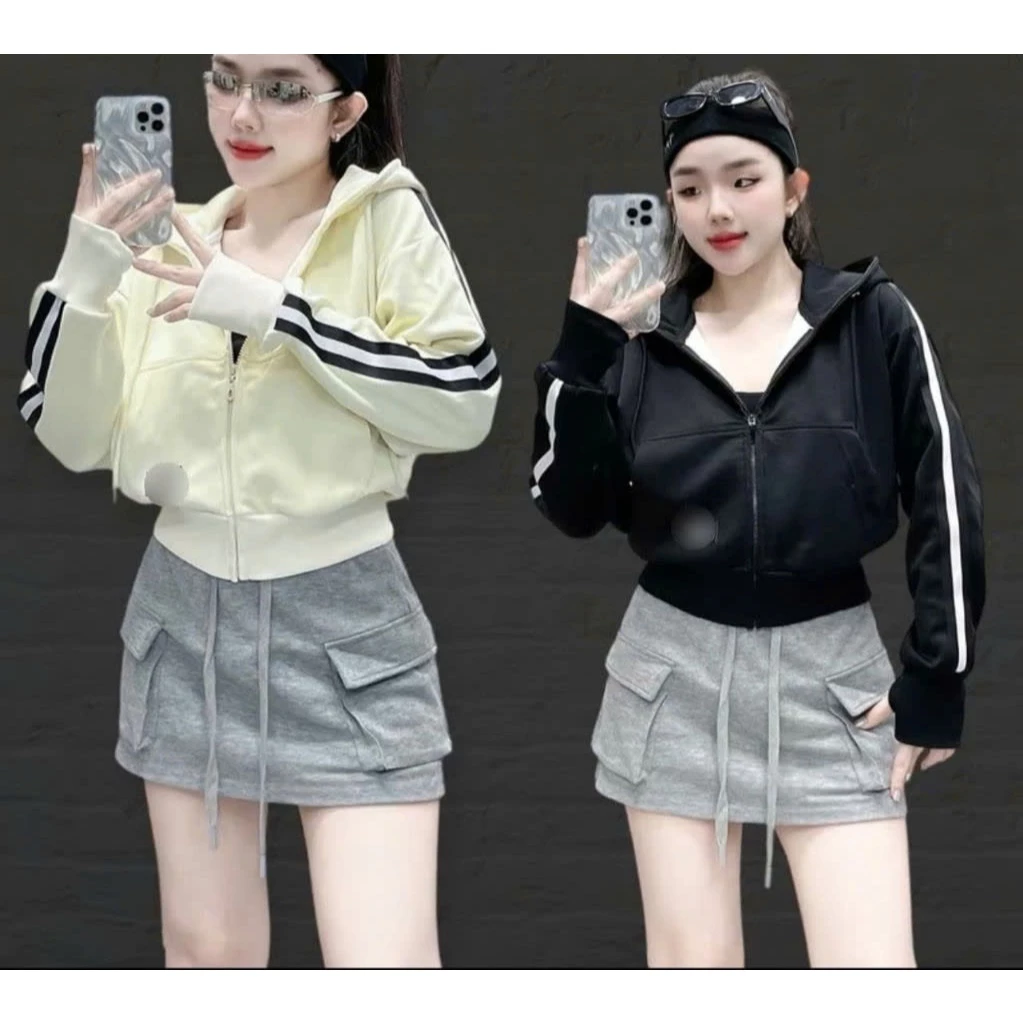 ÁO KHOÁC NỈ PHỐI VIỀN SỌC QC NỔI BẬT VẢI MỀM MỊN THOÁNG MÁT PHONG CÁCH TRẺ TRUNG NĂNG ĐỘNG PHÙ HỢP THỜI TRANG