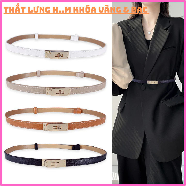 Dây thắt lưng,đai váy H..M  bản nhỏ 1.8cm,dây nịt  hot nhất điều chỉnh được belt quần áo,váy,blazer cao cấp OLL358