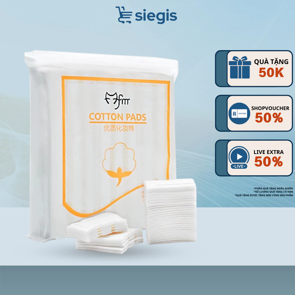 (COMBO 3 GÓI ) Bông Tẩy Trang Cotton 222 Miếng Siêu Sạch - Gói Tẩy Trang Siêu Dai Khoá Zip Dễ Dàng Mang Đi Du Lịch