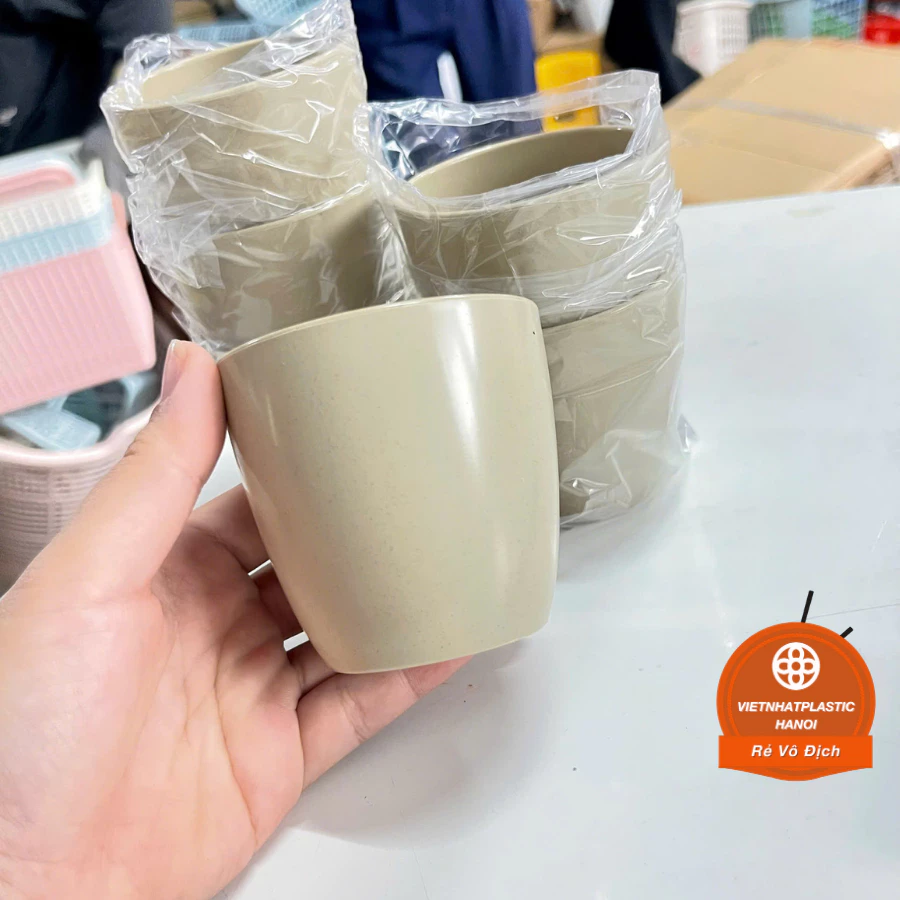 Cốc nhựa, ly nhựa Việt Nhật (6291) cốc uống nước đen, nâu 220ml siêu bền chịu lực, chịu nhiệt