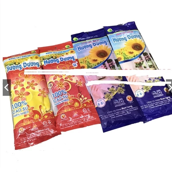 Găng tay cao su Hướng DUơng, bao tay cao su rửa chén, giặt đồ, lau nhà các size