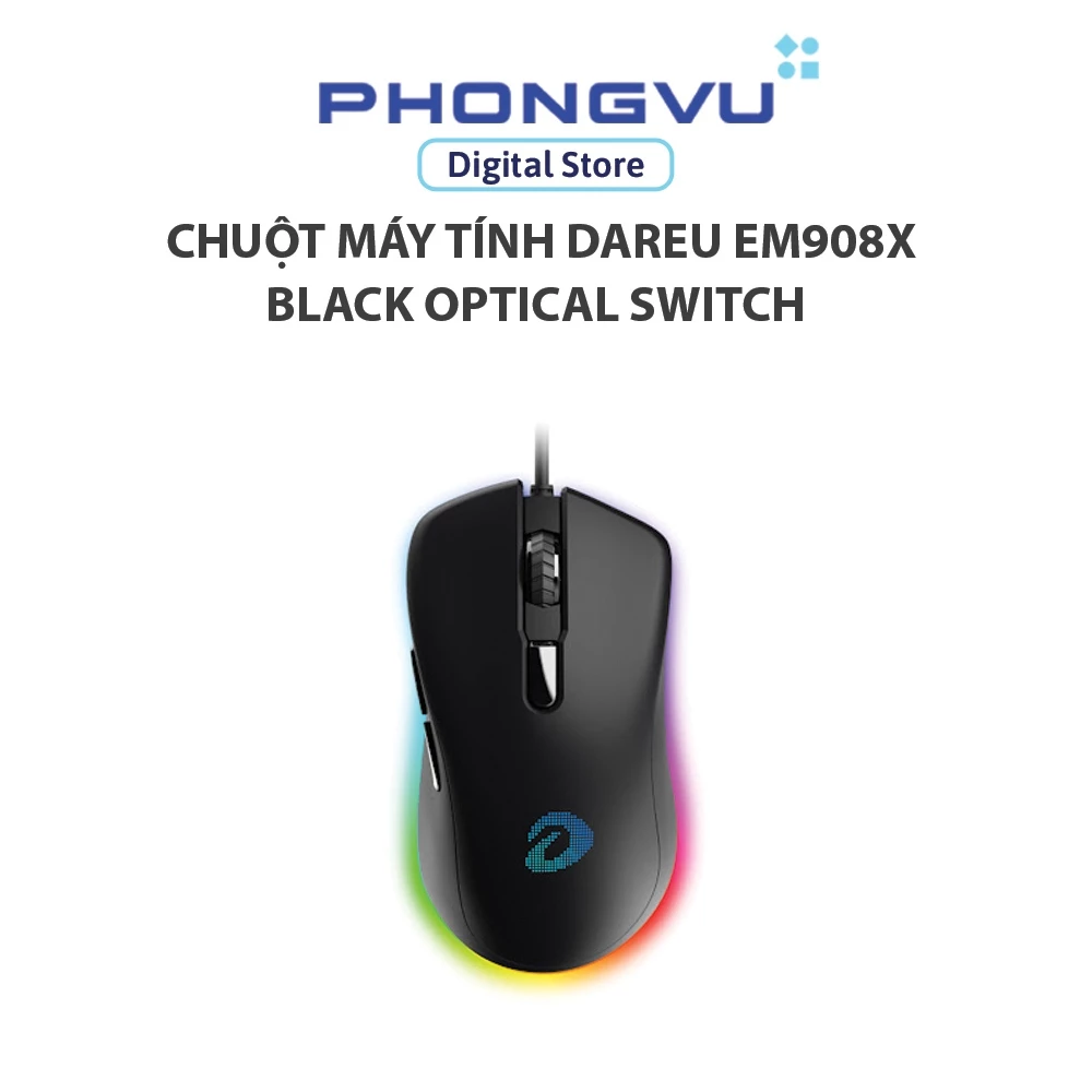 Chuột máy tính DAREU EM908X Black Optical switch - Bảo hành 24 tháng