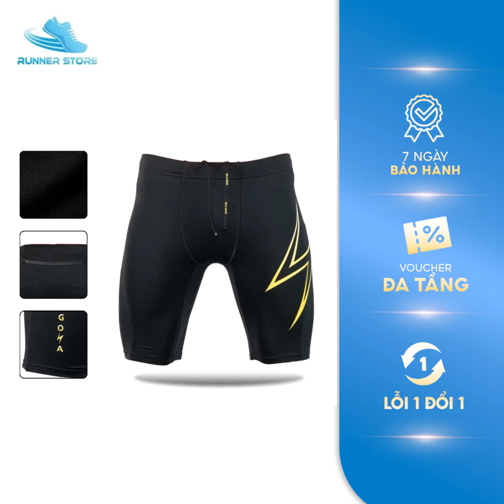 Quần bó cơ chạy bộ thể thao nam nữ GOYA TRAIL FIT - Ổn định cơ bắp, giảm ma sát, nâng cao hiệu suất