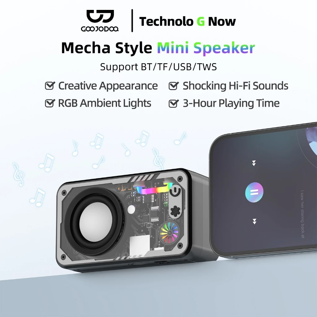 Loa Bluetooth Goojodoq LED âm thanh vòm 5.3 có thể kết nối với máy tính để bàn/máy tính xách tay/TV