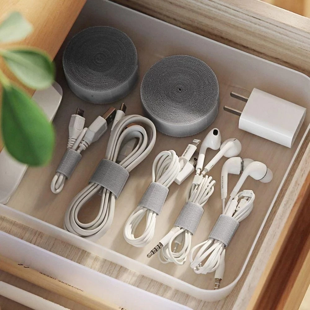 Cuộn 5m Dây Buộc Cố Định Cáp Sạc Dây Điện CUỘN NHÁM DINH, CUỘN GAI DÍNH Đa Năng Tiện Dụng