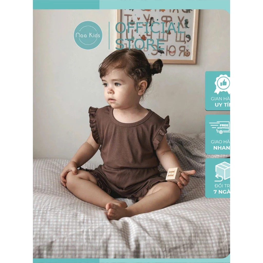 Bộ quần áo cộc tay thun tăm mùa hè cho bé gái, homwear mùa hè mềm mát cho bé gái phong cách hàn quốc