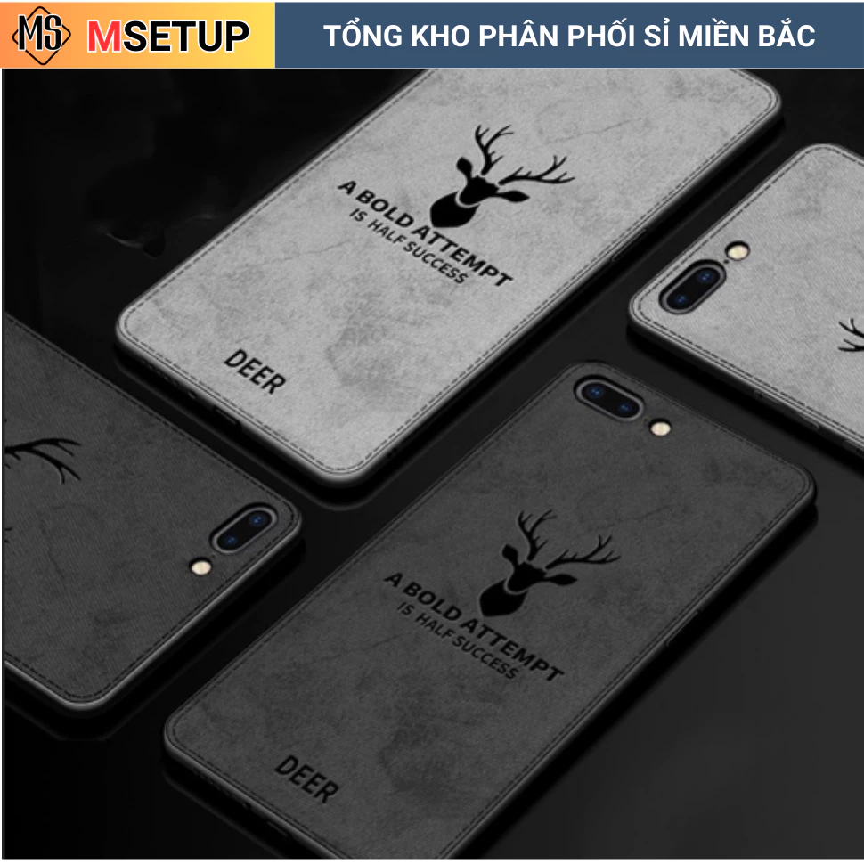 Ốp iPhone Logo Đầu Hươu Dập Nổi (5 Màu) Đủ Dòng