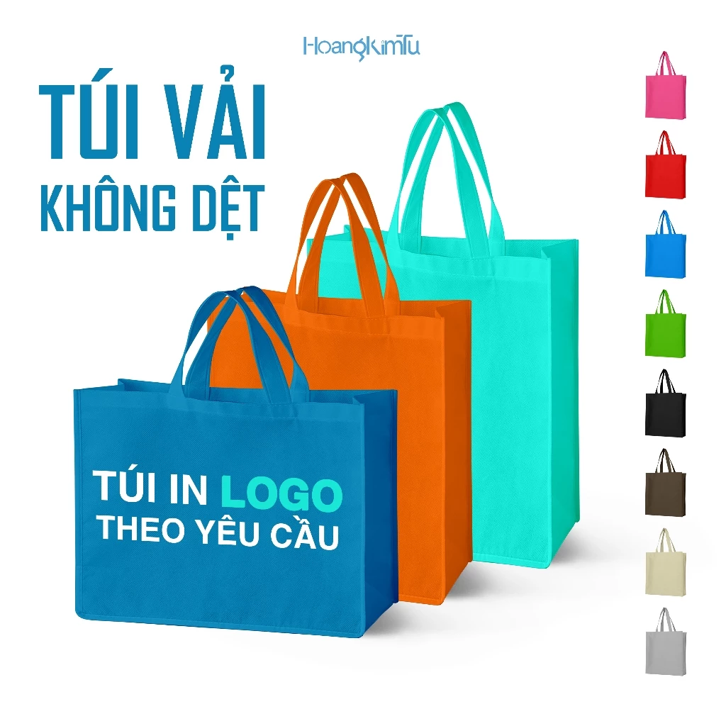 Túi Vải In Theo Yêu Cầu, Túi vải không dệt IN LOGO, IN ẢNH theo mẫu và kích thước khách chọn.