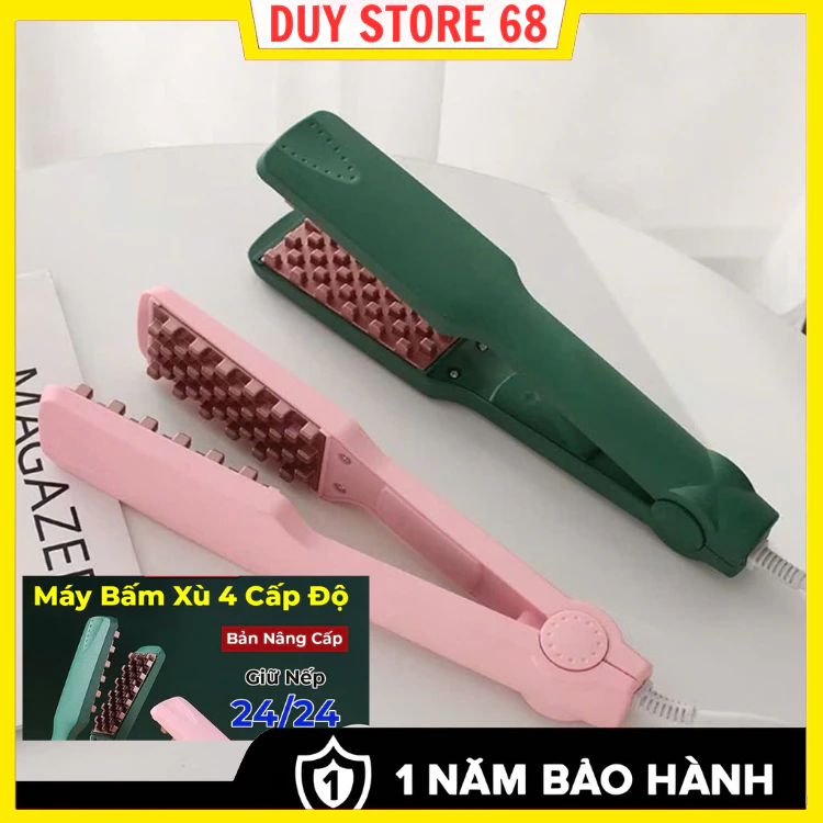 Máy dập phồng chân tóc vuông, máy dập xù 4 cấp độ nhiệt điều chỉnh nhiệt độ thông minh bảo hành 12 tháng