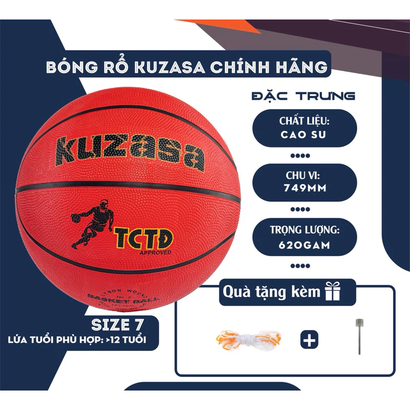 Bóng rổ số 7,6,5,3 cao su phù hợp cho trẻ em và người lớn,bóng rổ da tặng kim bơm và túi lưới đựng bóng