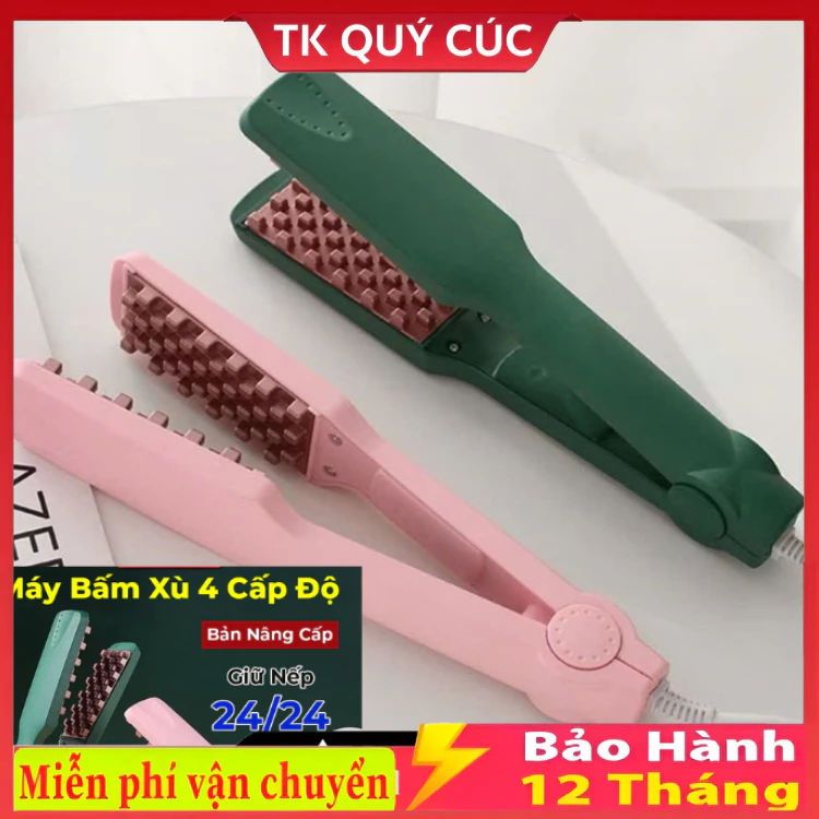 Máy dập phồng chân tóc vuông, máy dập xù 4 cấp độ nhiệt điều chỉnh nhiệt độ thông minh bảo hành 12 tháng