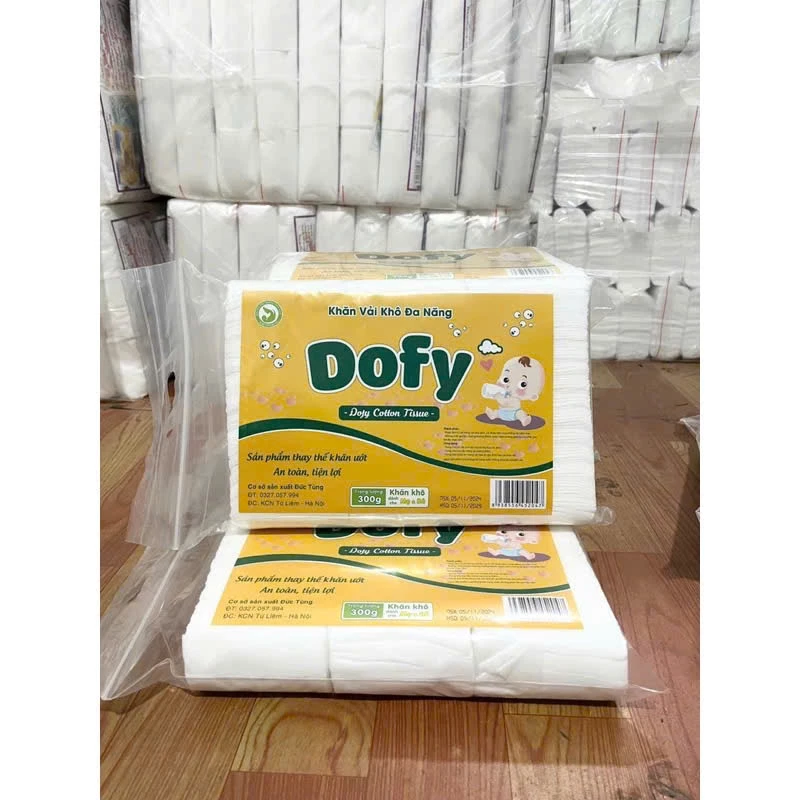 Combo 5-10 Gói Khăn Khô Đa Năng Dofy 300gr /1 Gói /260 Tờ Siêu Mền Mịn Tiết Kiệm