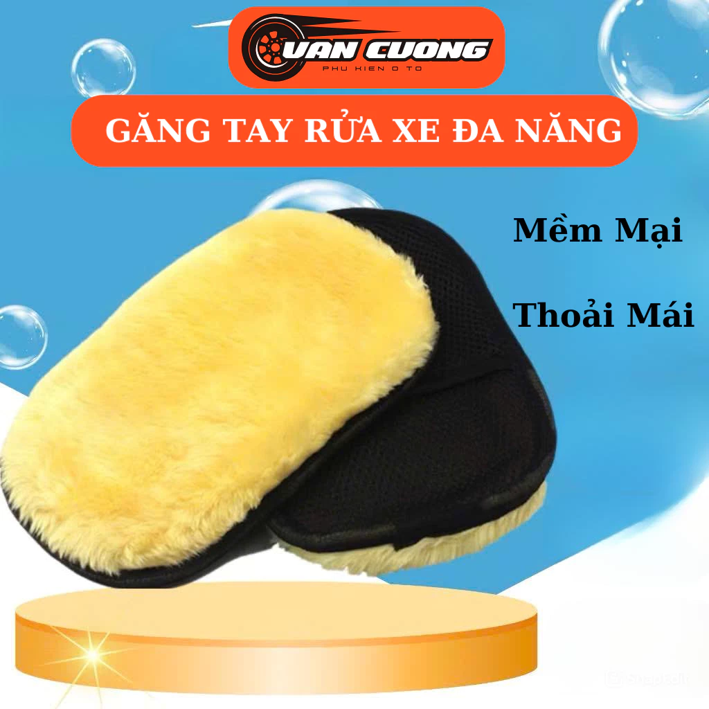 Găng Tay Rửa Xe, Bao Tay Thiết Kế Chuyên Dụng Bằng Nhung Dùng Để Lau, Rửa, Làm Sạch Ô Tô  Không Rụng Lông