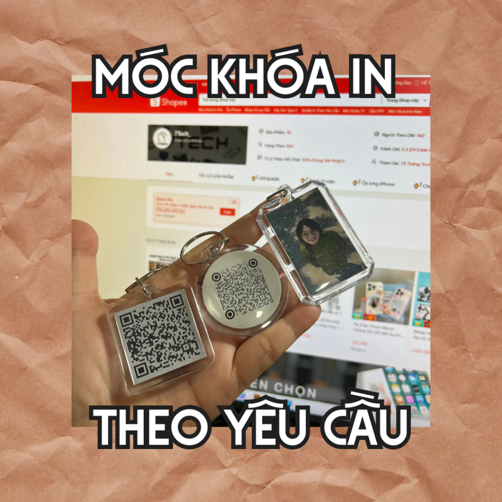 [Siêu rẻ][Vui lòng đọc mô tả] Móc khóa in ảnh theo yêu cầu - 2 mặt, 1 mặt - In QRCode, hình ảnh, biển số, quà tặng,…