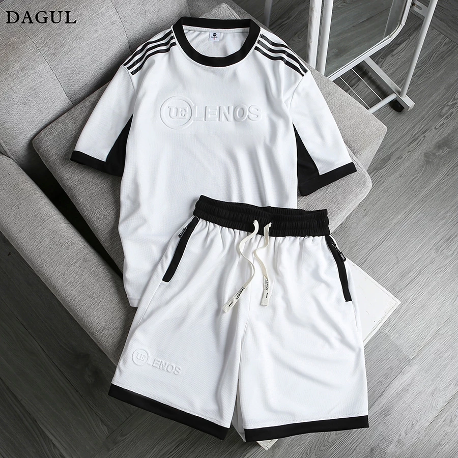 (M-01) Bộ quần áo nam nữ DAGUL phối màu cách điệu, túi quần có khóa kéo, logo dập nổi, chất liệu vải tổ ong mắt nhỏ