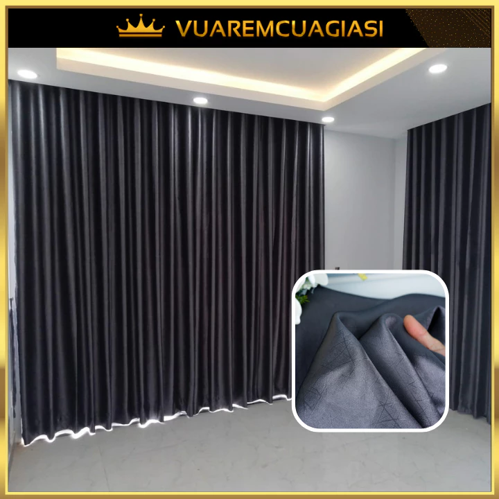 Rèm cửa Xám Đậm may rido, đục lỗ, dán tường trang trí nhà cửa chính cửa sổ vuaremgiasi