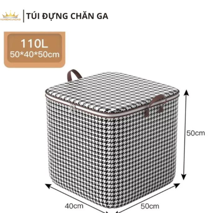 Túi đựng Caro 110L đựng chăn màn quần áo rèm cửa tránh nấm móc, túi đồ đi du lịch Vuaremgiasi