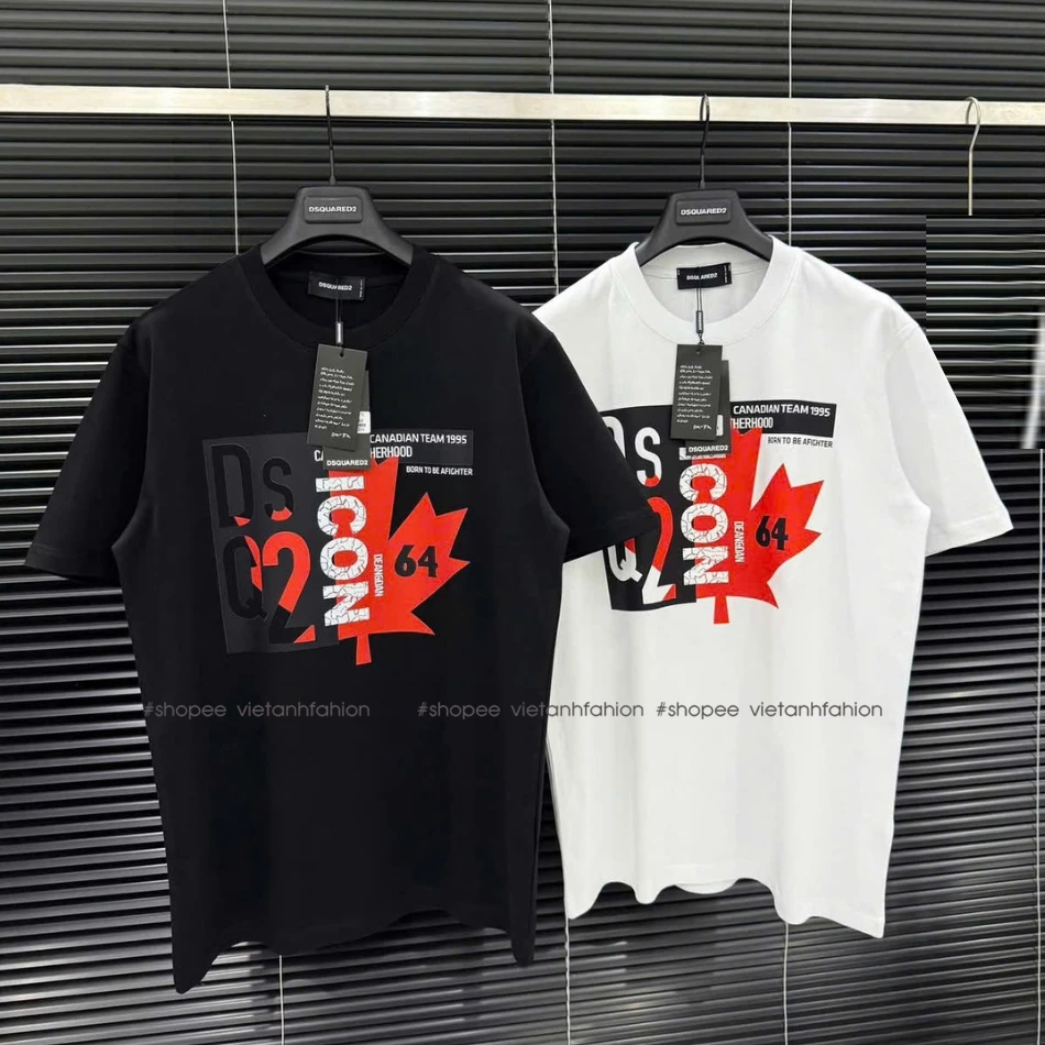 Áo thun DSQ ICON 64 chất cotton cổ tròn siêu đẹp,áo phông Icon dsq 64 cộc tay hot trend boy phố Hàng - QC