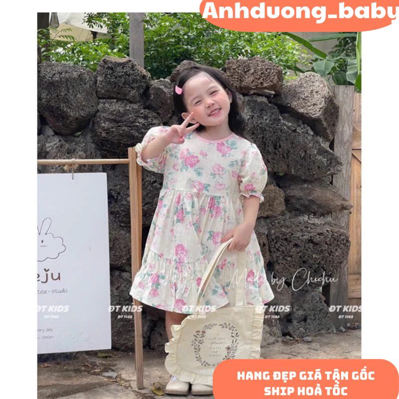 quần áo trẻ em, váy thô hoa công chúa xinh lắm