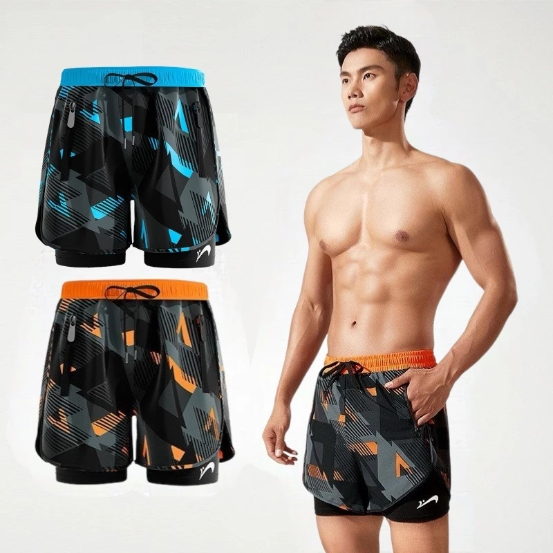 Quần bơi nam 2 lớp, quần thể thao nam YUKE-STK03/ Nhập khẩu chính hãng