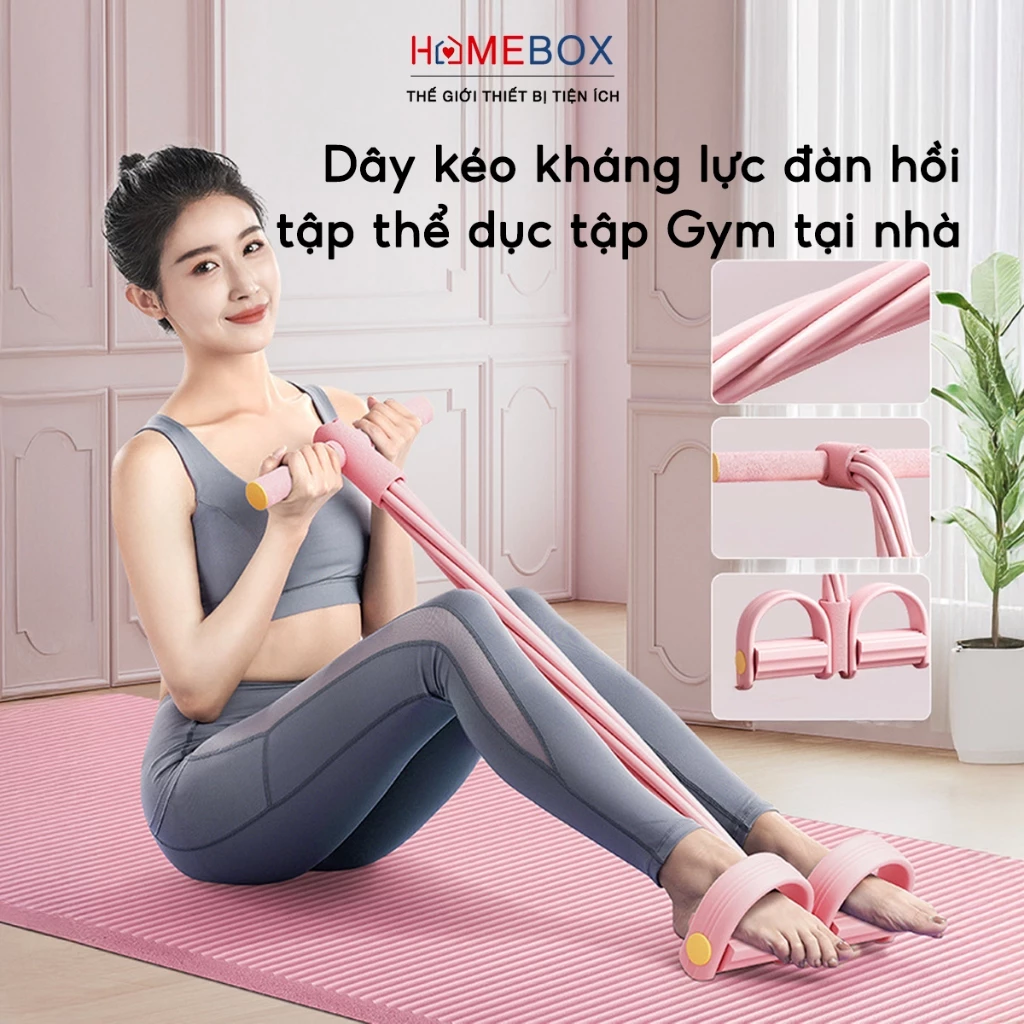 Dây Kháng Lực Tập Bụng Đàn Hồi Dụng Cụ Tập Gym Yoga Thể Dục Tại Nhà Hỗ Trợ Săn Chắc Cơ Bụng Tay