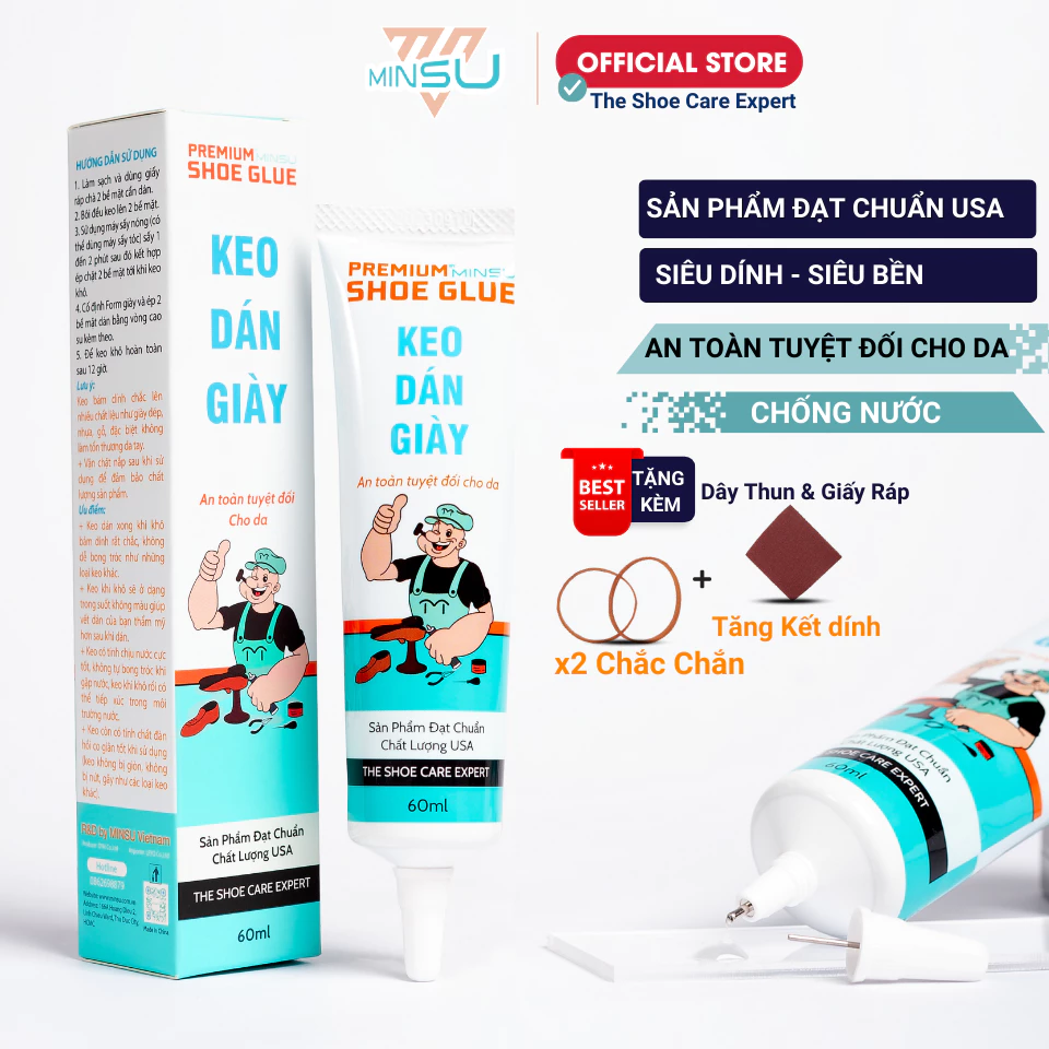 Keo Dán Giày MINSU Shoe Glue M2522 Siêu Dính Trong Suốt Chuyên Cho Giày Dép Thể Thao Sneaker, Cao Gót An Toàn Cho Da